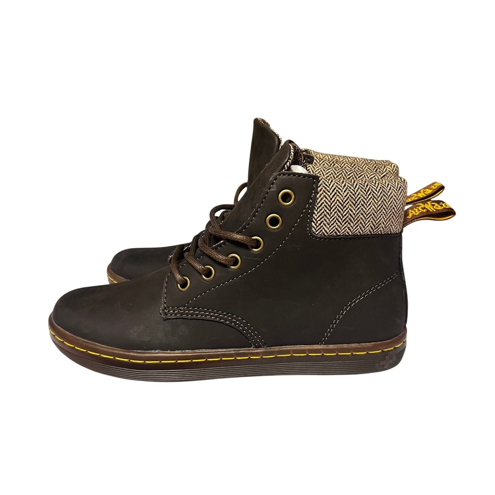 Doc Martens Maelly AW004  Brown Leather Herringbone Ankle Sz 6 ‎ Combat Boot